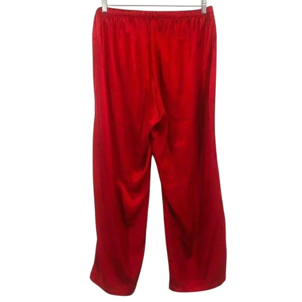 Cacique Red Satin Sleep Lounge Pants Elastic Waist Womens Plus 14/16